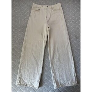 COS Jeans Womens 27 White Wide Leg Low Rise Full Length 100% Cotton Denim Baggy